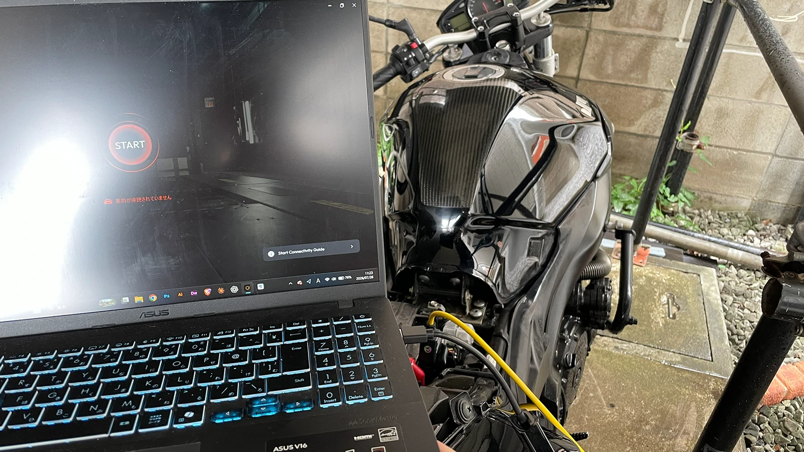 GSR400のイモビライザー情報を読み取る作業