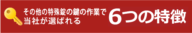 その他の特殊錠での鍵の作業で当社が選ばれる6つの特徴